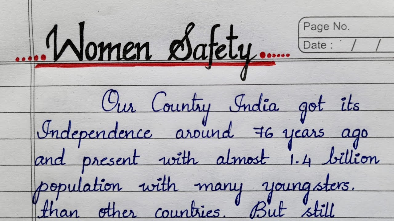 Women's Safety essay in English//Safety measures and ways to protect themselves 🙌 #education