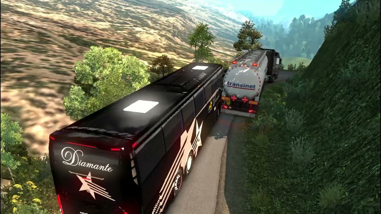 Euro Truck Simulator 2 | Traveling through hilly roads | Volvo bus