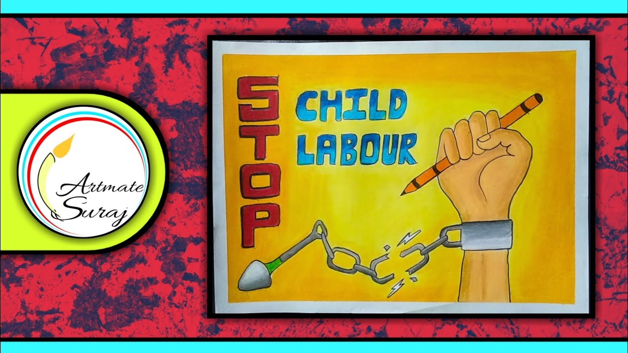 How to draw World day against child labour|Stop child labour drawing|Poster on stop child labour