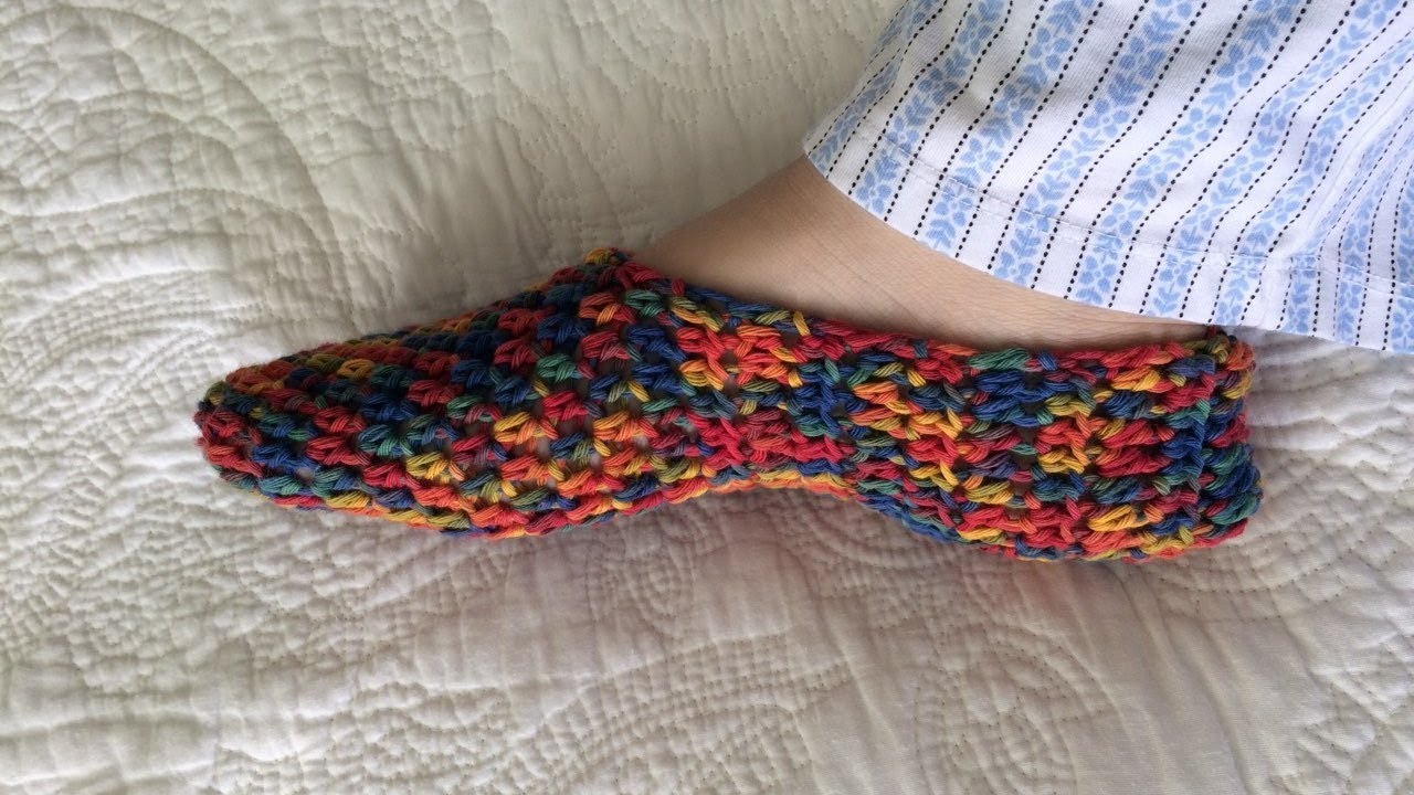 How To Measure And Crochet Slippers, Lilu's Handmade Corner Video # 222