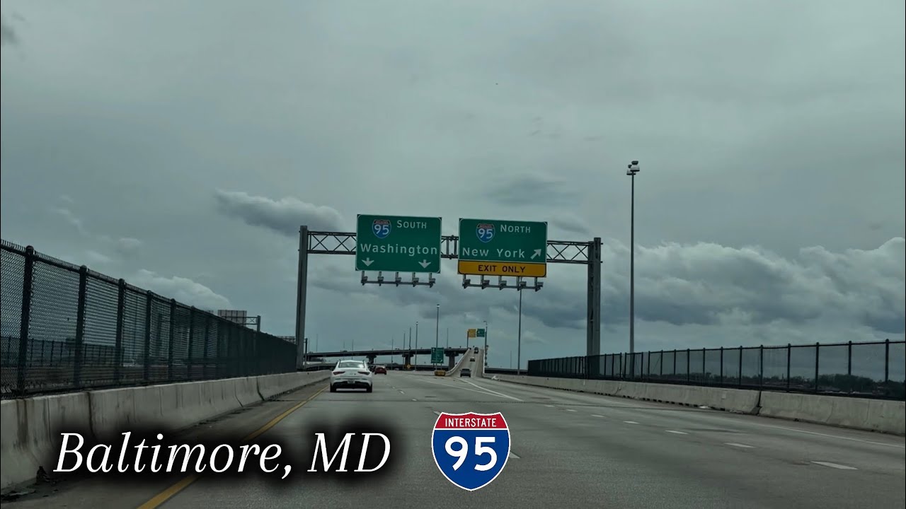 4K Baltimore - Highway Drive (I-95 South)
