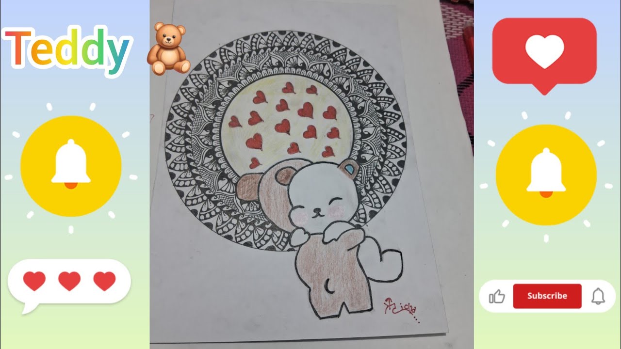 How To Draw Dudu Bubu Mandala Art  Dudu Bubu Drawing Kaise Banaye #dudububu #dudububulove #valentine