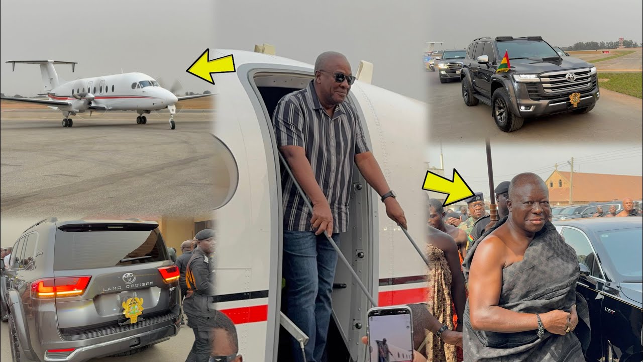 Exclusive🔥Prez Mahama First Trip to Kumasi AirPort in a Private Jet 🛩️ to Visit Our King👑Otumfour ❤️