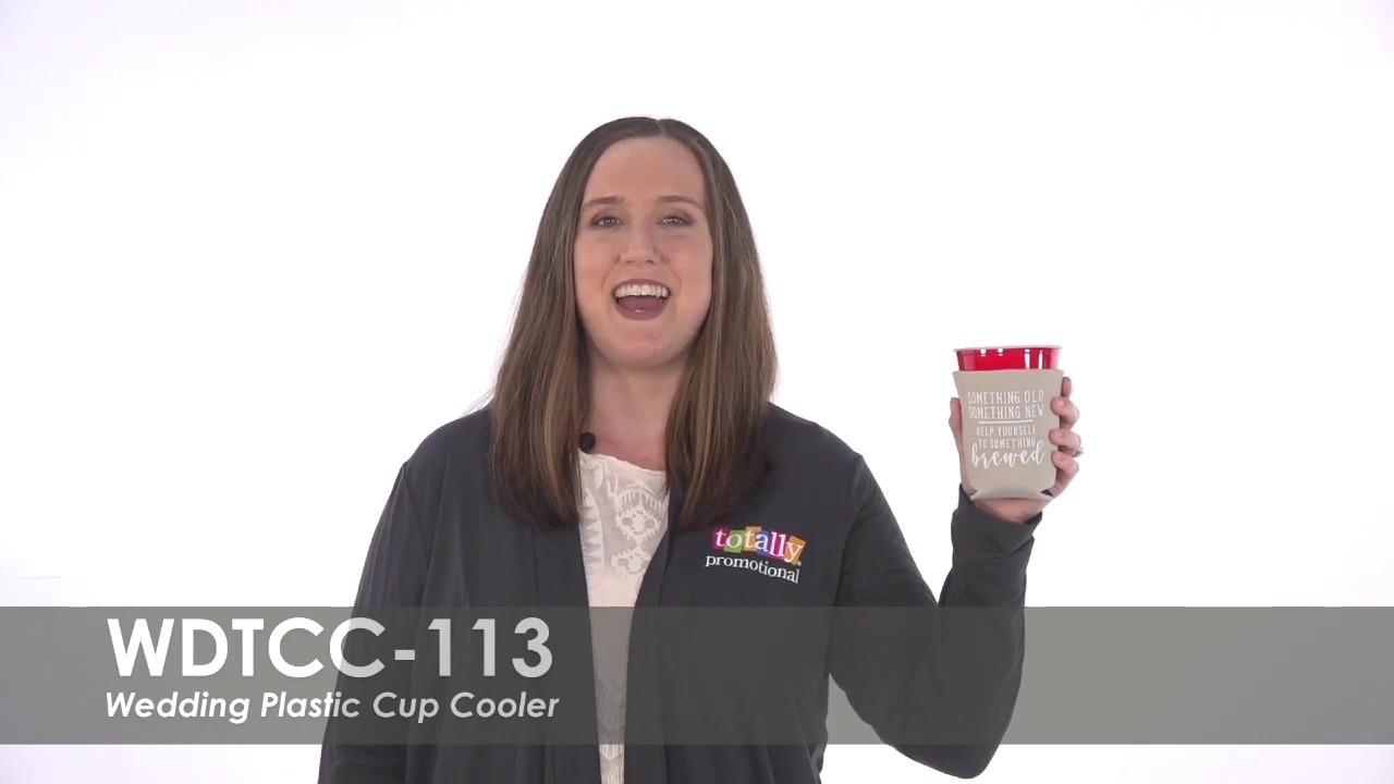 Custom Wedding Cup Cooler - Wedding Plastic Cup Cooler WDTCC-113