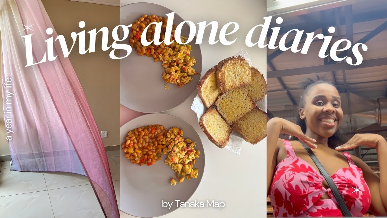 Moving Vlog: Making a Zimbabwean breakfast, hanging up my curtains, grocery shopping