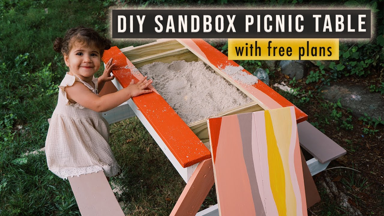 How to make a picnic sandbox table for kids | FREE PLANS  | If Only April