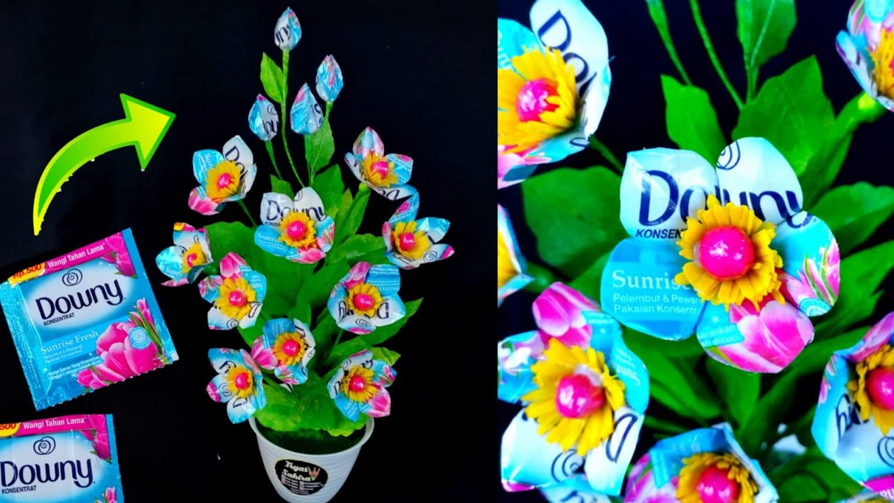 Ide Kreatif  jadi Bunga Cantik dari Plastik  Bekas Kemasan Pewangi Pakaian