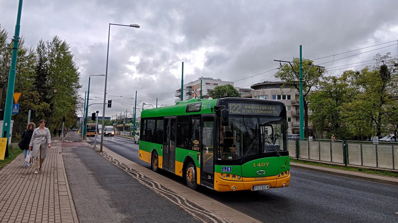 MPK Poznań Linia 122 kierunek Budziszyńska(trasa zmieniona).Solaris Urbino 8,6lll Alpino.