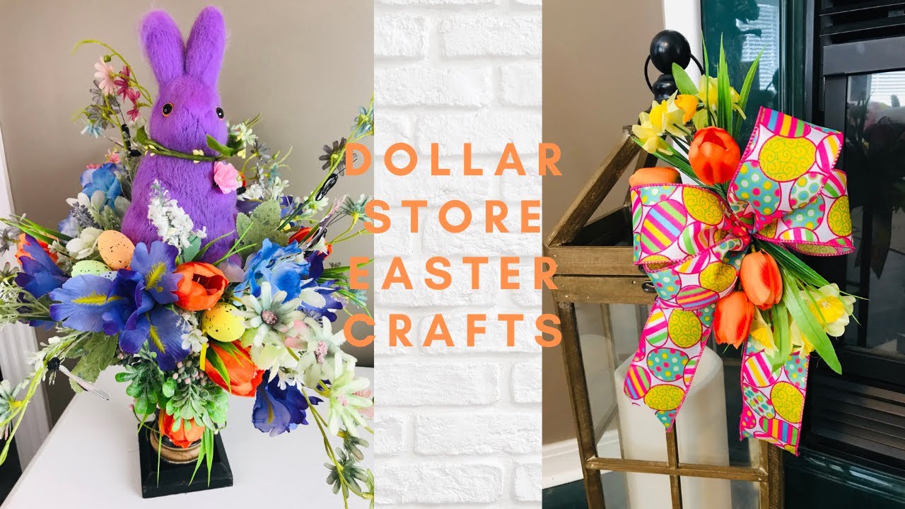 WOW!!! 2 DOLLAR TREE EASTER DIYS BUNNY CENTERPIECE & LANTERN SWAG SPRING 2021 DECORATING