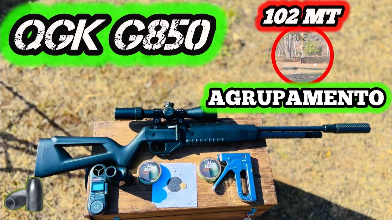 AGRUPAMENTO E TESTE DE PRECISÃO COM A QGK G850 A 102 METROS#carabinadepressão