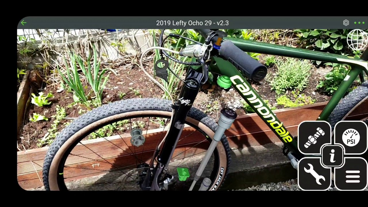 Cannondale Lefty Ocho - disassembled. AR function with Vuforia View