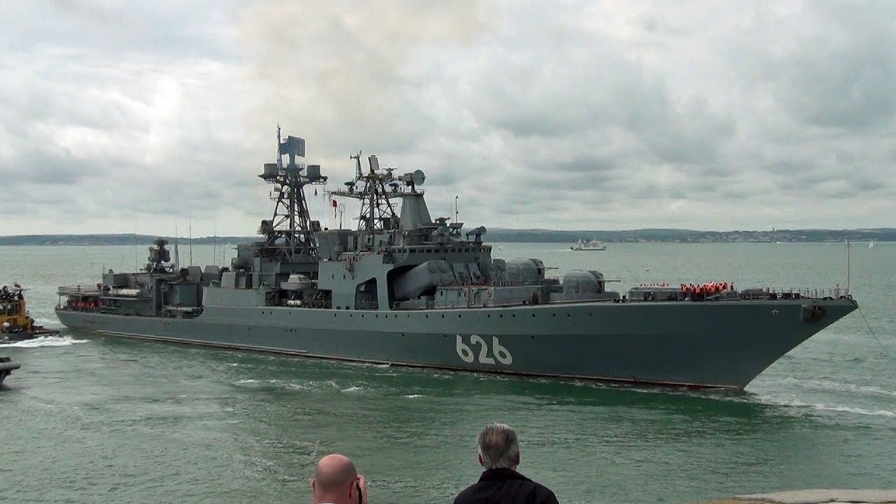 Russian Navy Udaloy-Class Destroyer, Vice-Admiral Kulakov Goodwill Visit To Portsmouth UK