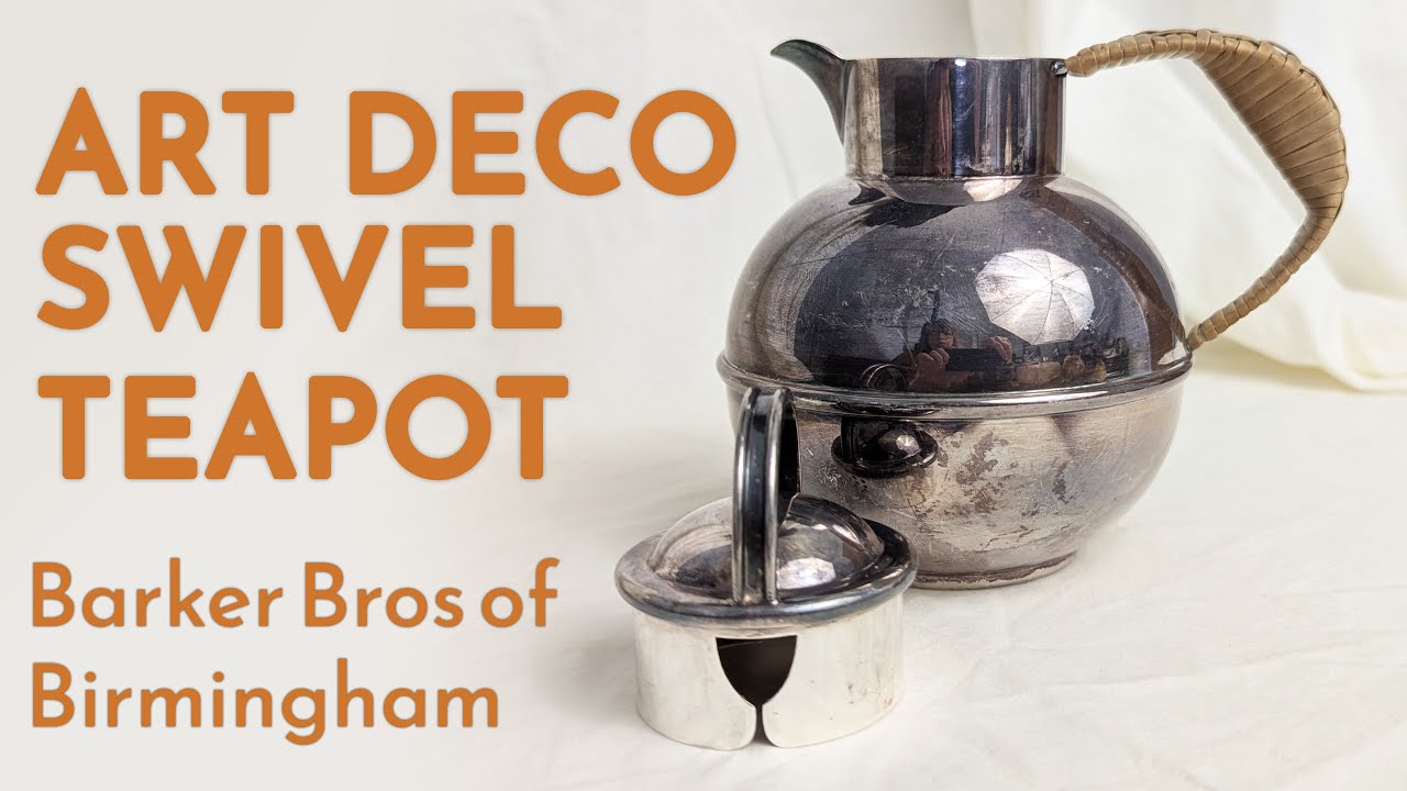 Vintage Art Deco Swivel Silver Plated Teapot by the Barker Bros of Birmingham, England