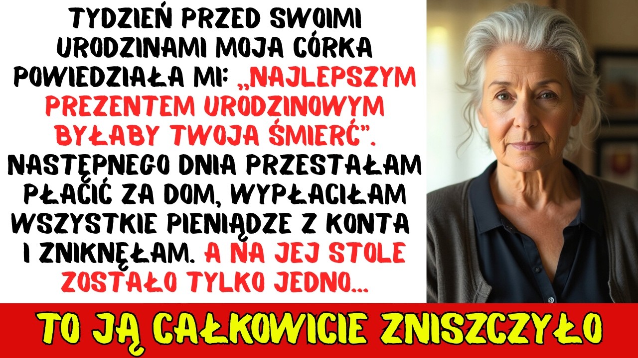 W swoje urodziny córka krzyknęła: „Najlepszy prezent — żebyś UMARŁA” — i ZNIKNĘŁAM