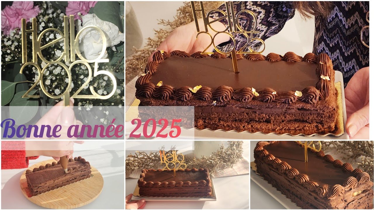 R&eacute;veillon du nouvel an 🎊 |  Recette de g&acirc;teau chocolat banane | New year 2025 🎉