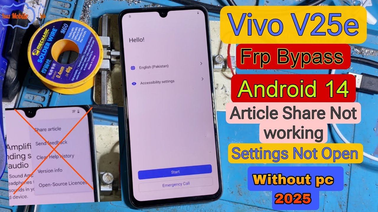 vivo v25e Frp Bypass Android 14 Settings Not Open | Vivo V25e Frp Unlock Share Article Not working
