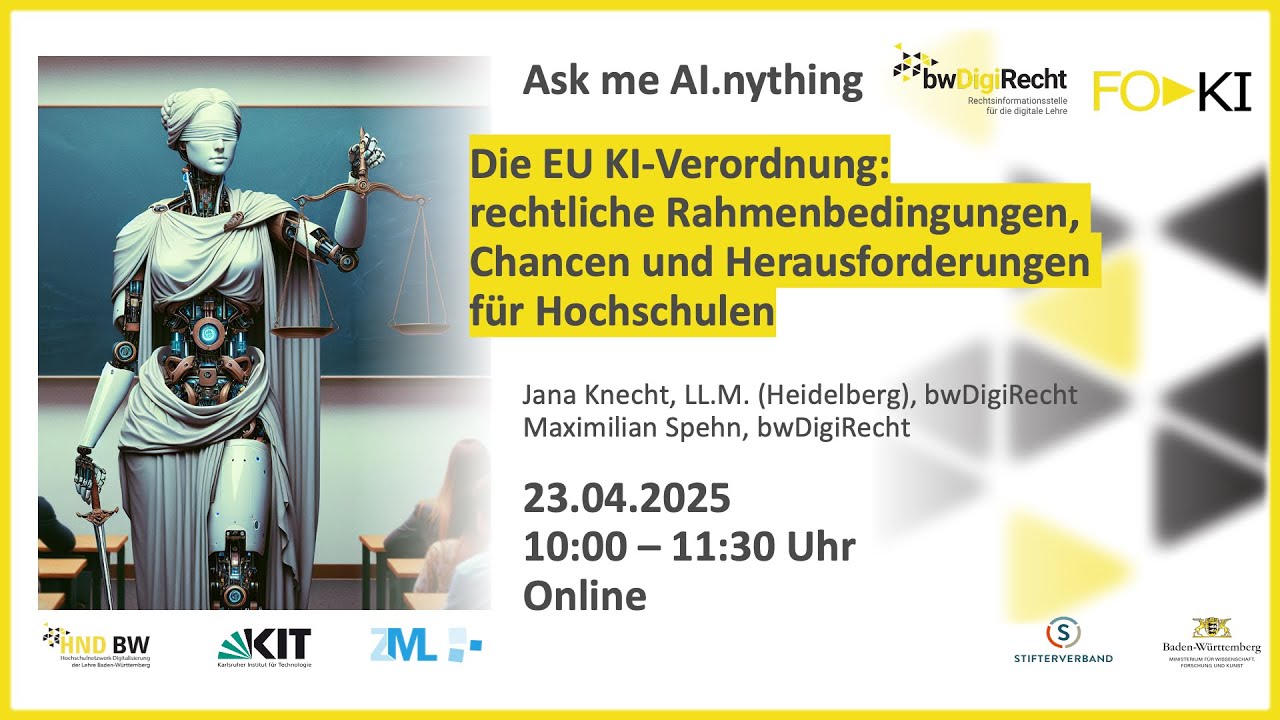 Begrüßung | Die EU KI-Verordnung: rechtliche Rahmenbedingungen, Chancen und Herausforderungen