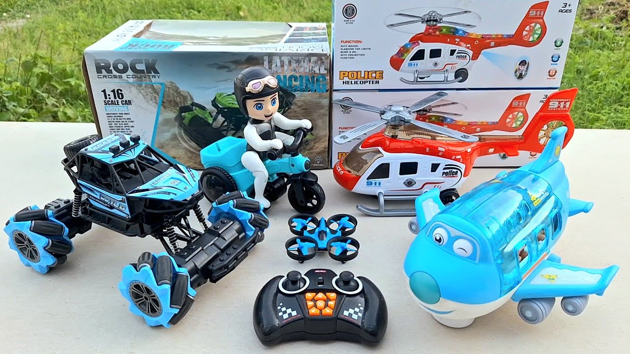 Rc Car Rock Crawler,Rc Helicopter Toy,Airplane,Racing Drone & Electric Bicycle Unboxing Test Review
