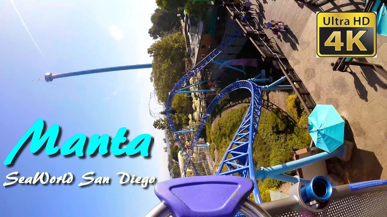 SeaWorld San Diego Manta Roller Coaster Front Seat On Ride 4K Ultra HD POV GoPro