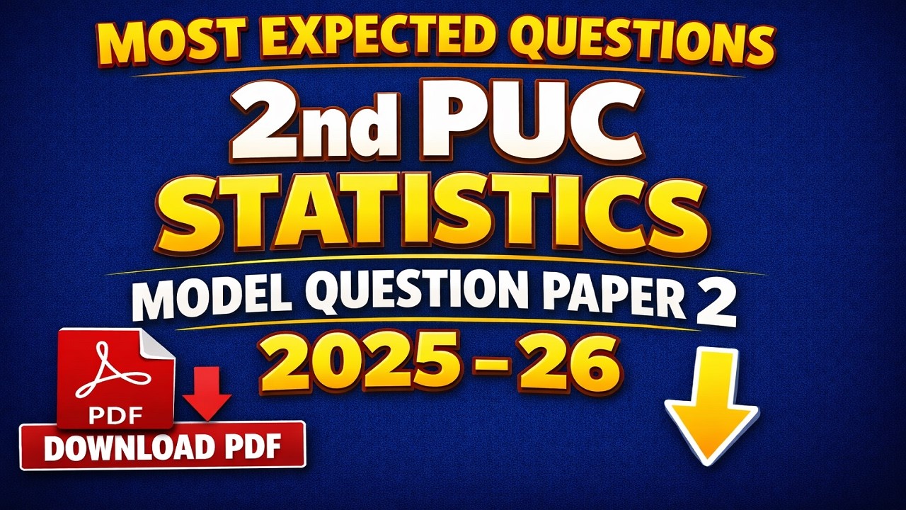 Satistics 2nd PUC Model Question paper 2 2025 -26 most expected questions