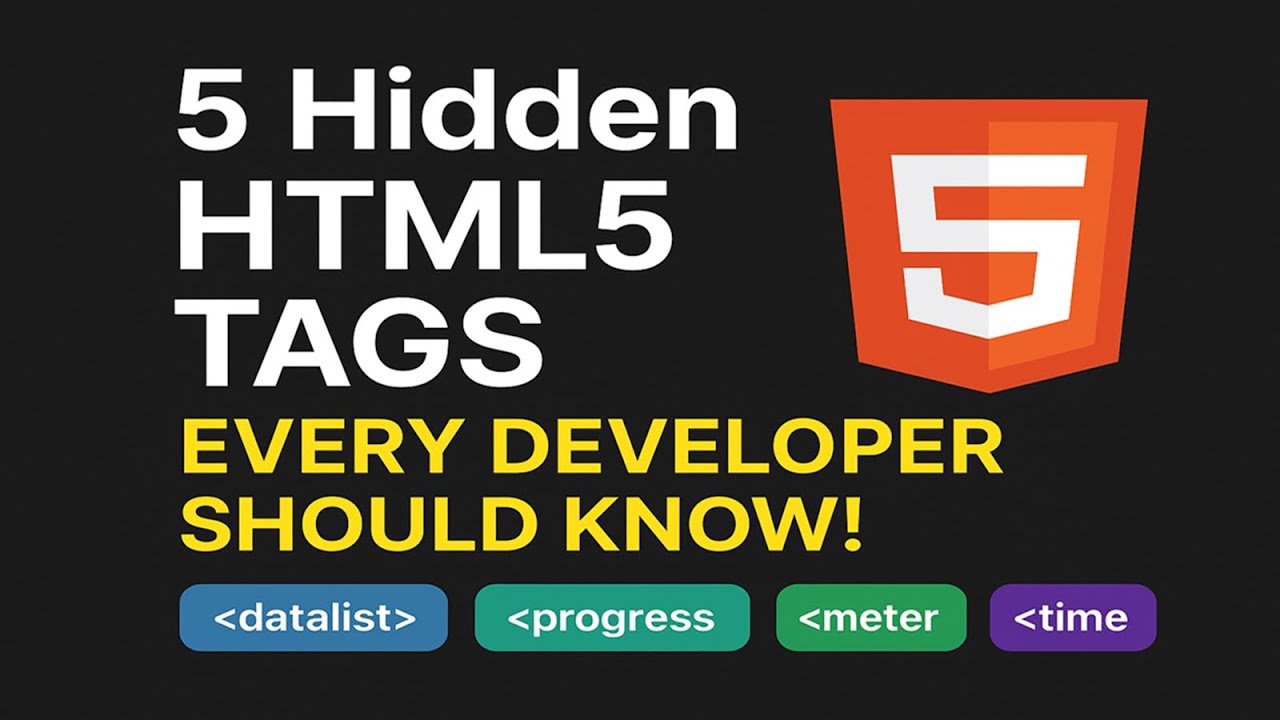 5 Hidden HTML5 Tags Every Developer Should Know! #CodingTips #Frontend #webdevelopment