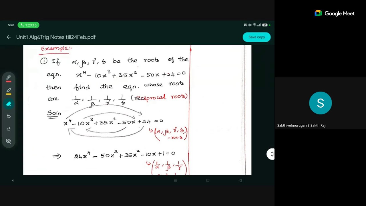 Semmozhi IAS Academy - UG TRB Maths 2 Unit : 1 Topic:  Revision - Algebra and Trigonometry