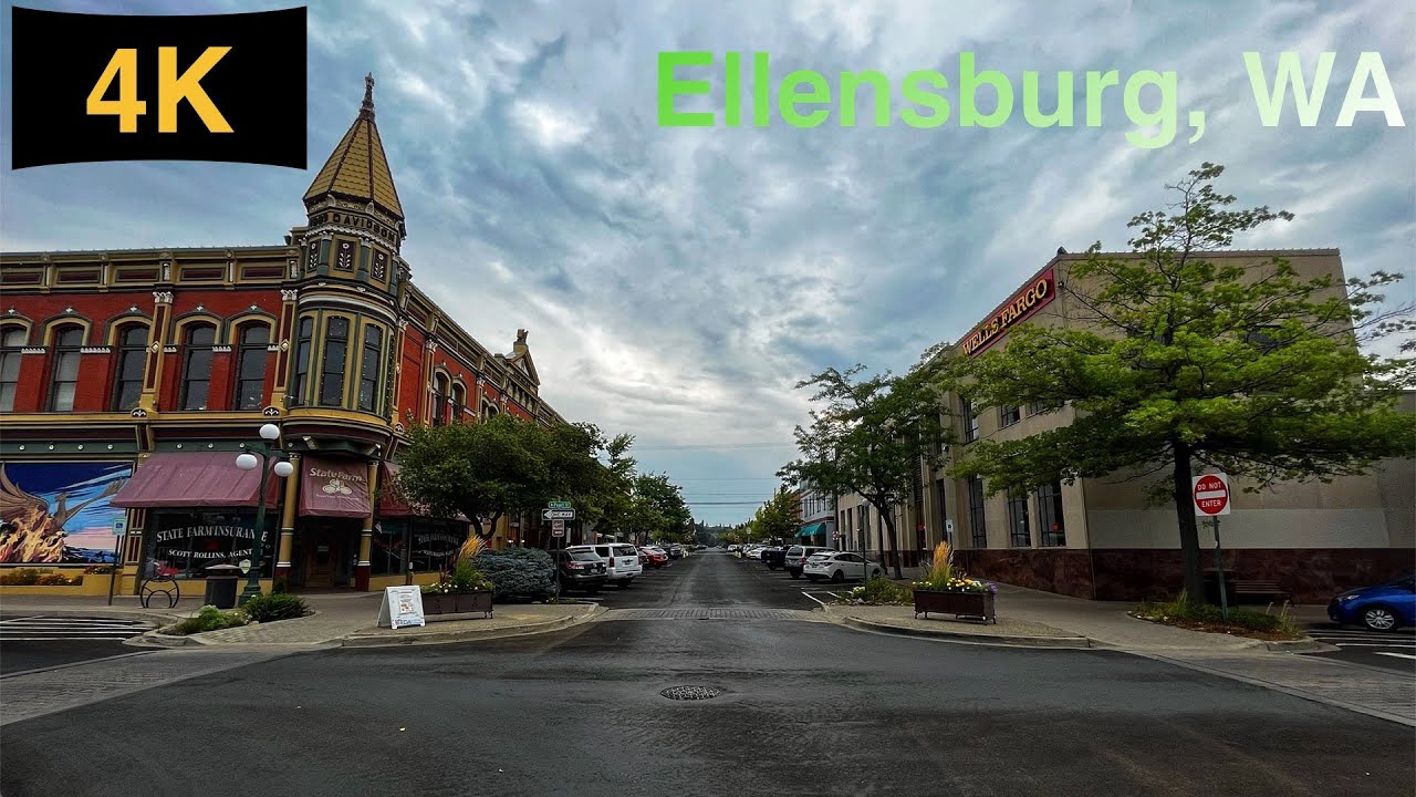 Downtown Ellensburg, WA Driving Tour in Summer 2023.