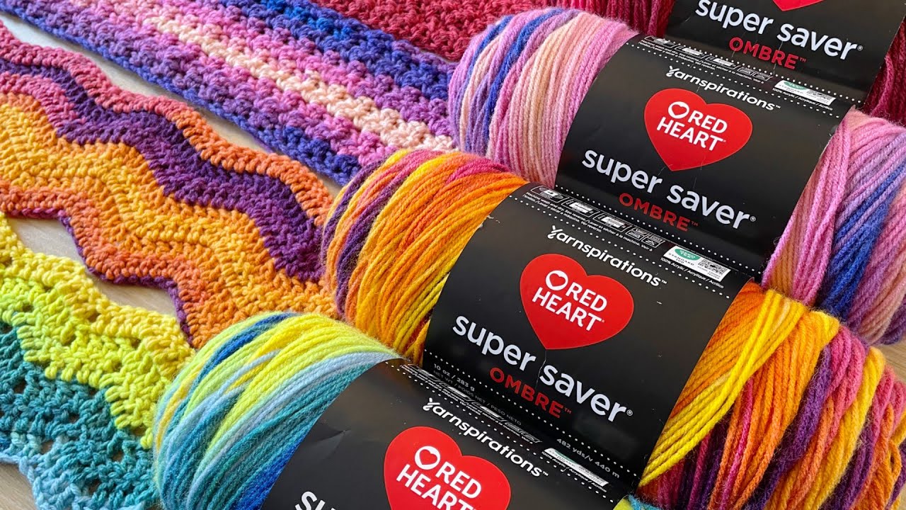 НОВЫЕ ЦВЕТА Red Heart Super Saver Ombre! Образцы пряжи! #вдохновение_пряжи #пряжа #вязание_крючком