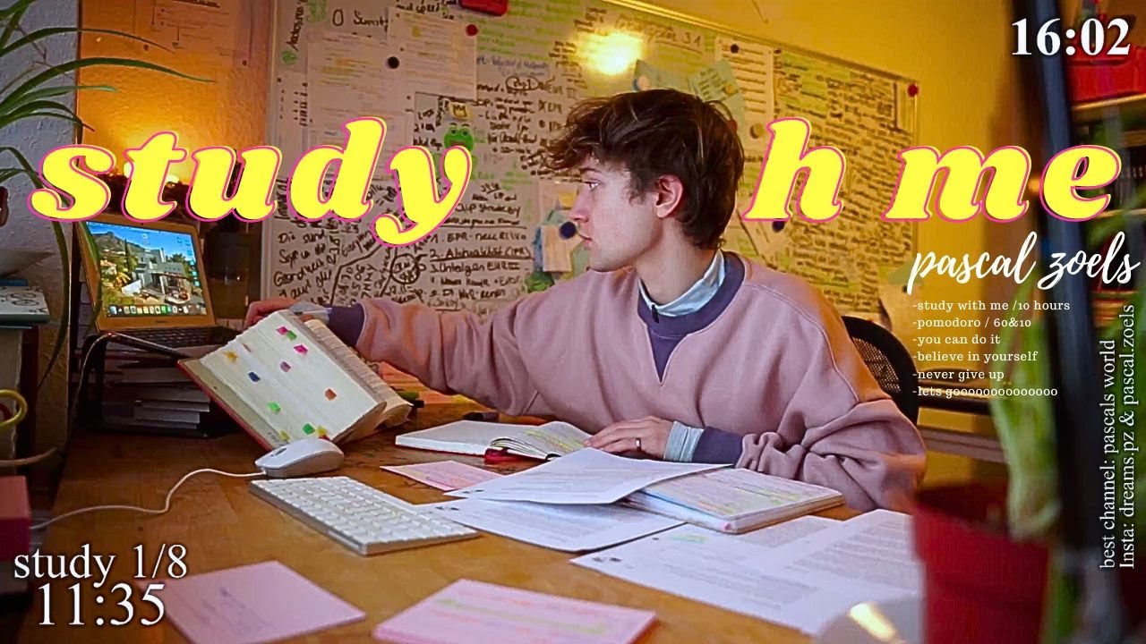 LIVE | 10-HOUR study with me 📚🌧 rain sounds & pomodoro timer 60 & 10