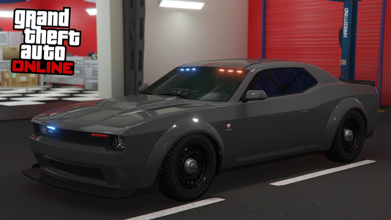 GTA 5 Online - Unmarked Gauntlet Interceptor (Dodge Challenger SRT) - DLC Vehicle Customization