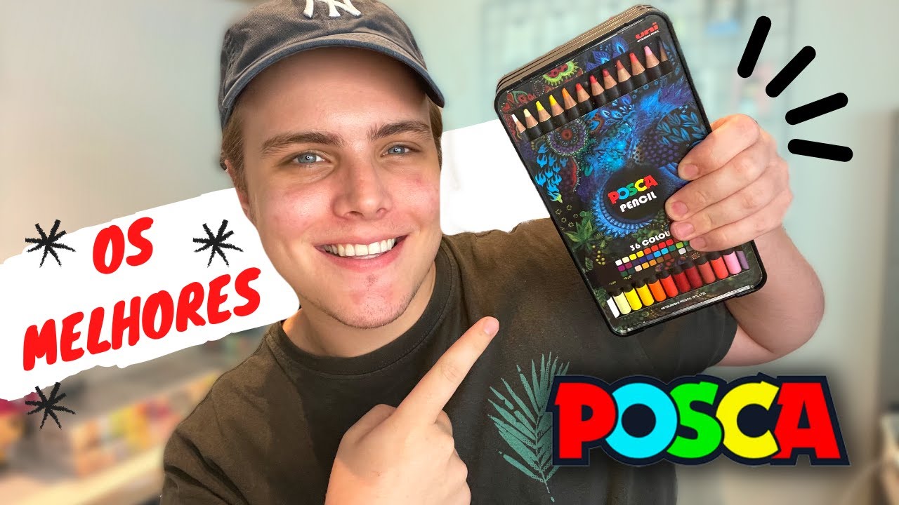 TESTANDO LÁPIS DE COR DA POSCA | Primeiro teste de material do canal