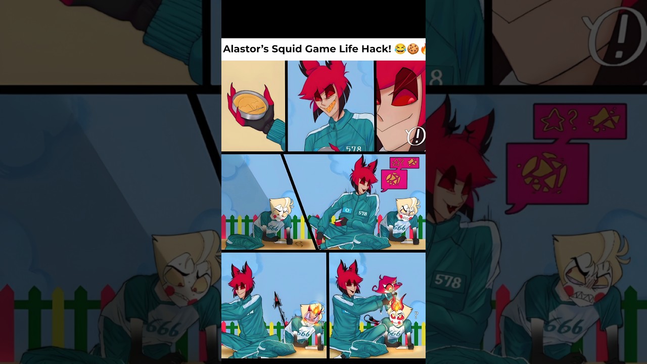 When Alastor Uses Lucifer's Head Fire To Melt His Dalgona Candy In Squid Game! 😂🍪✨