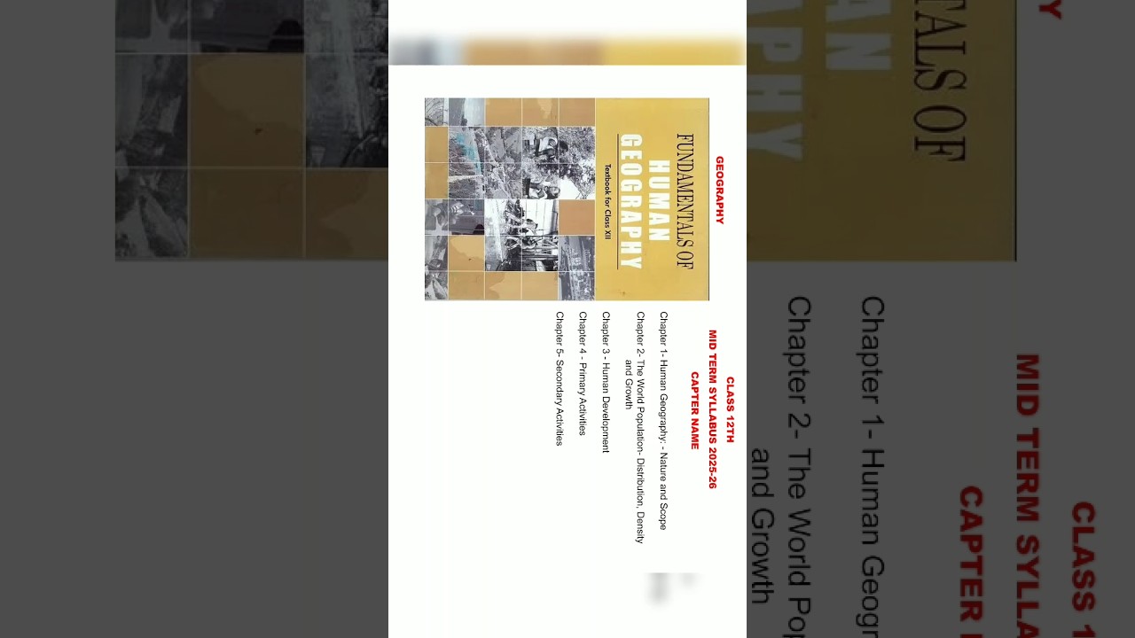 CBSE CLASS 12 GEOGRAPHY SYLLABUS MID TERM EXAM 2025-26 | CLASS 12 GEOGRAPHY #cbse #syllabus