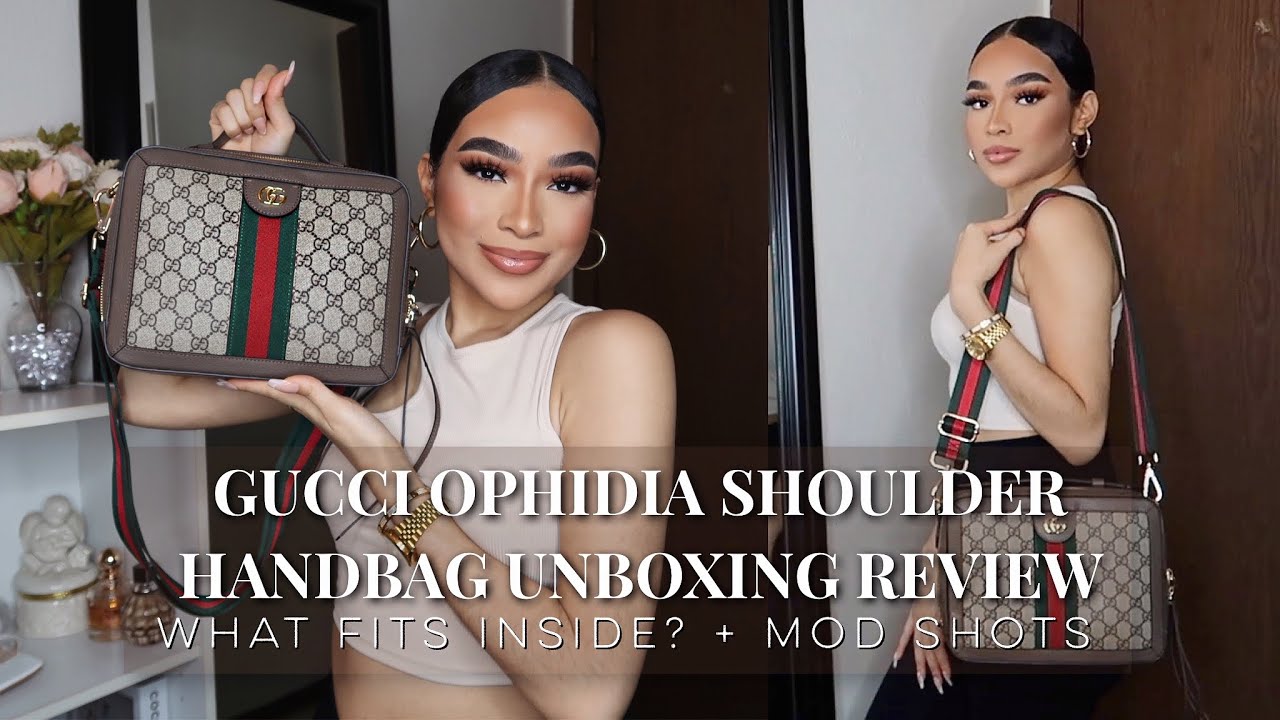 GUCCI OPHIDIA SHOULDER HANDBAG UNBOXING REVIEW | WHAT FITS INSIDE? + MOD SHOTS