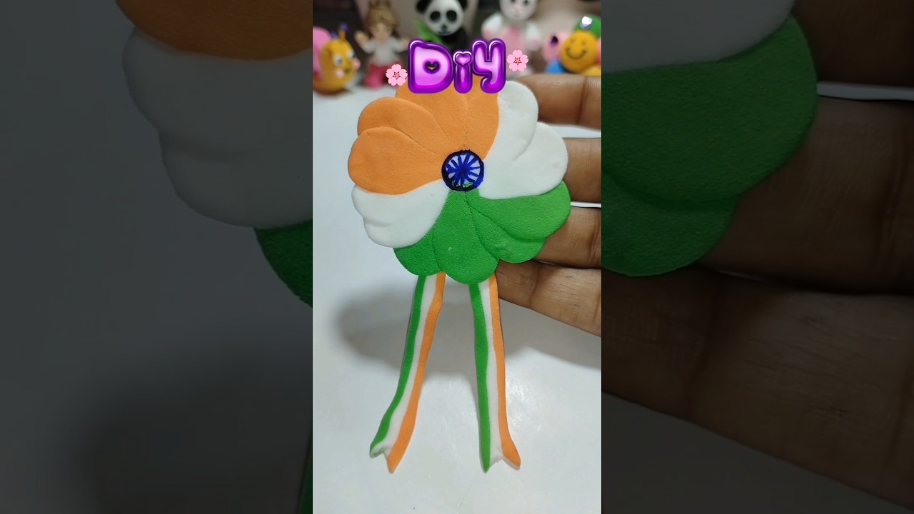 ​DIY🇮🇳 Indian Flag Badge 📛 with Clay! 