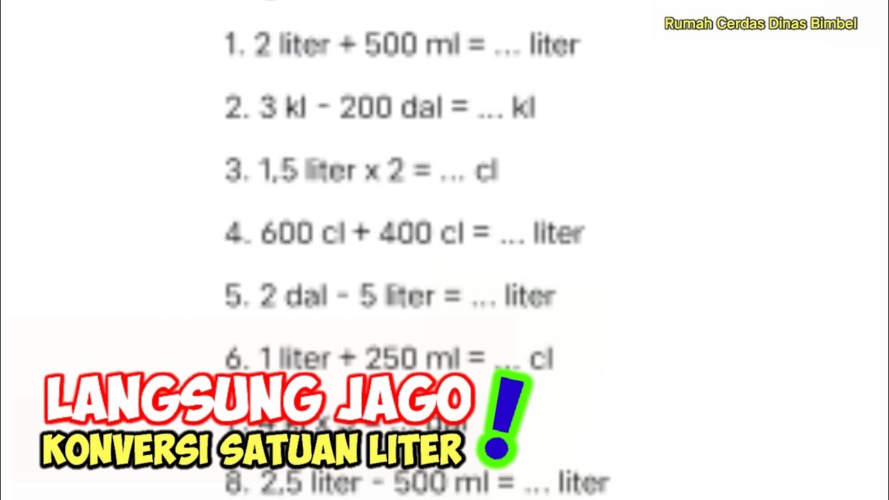 KONVERSI SATUAN LITER