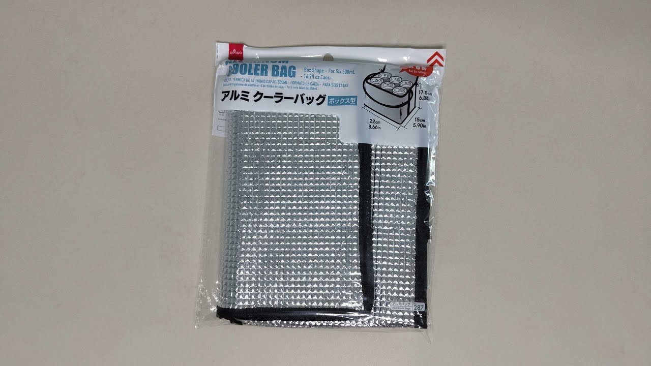 Daiso Aluminum Cooler Bag - Box Shape For Six - 500Ml