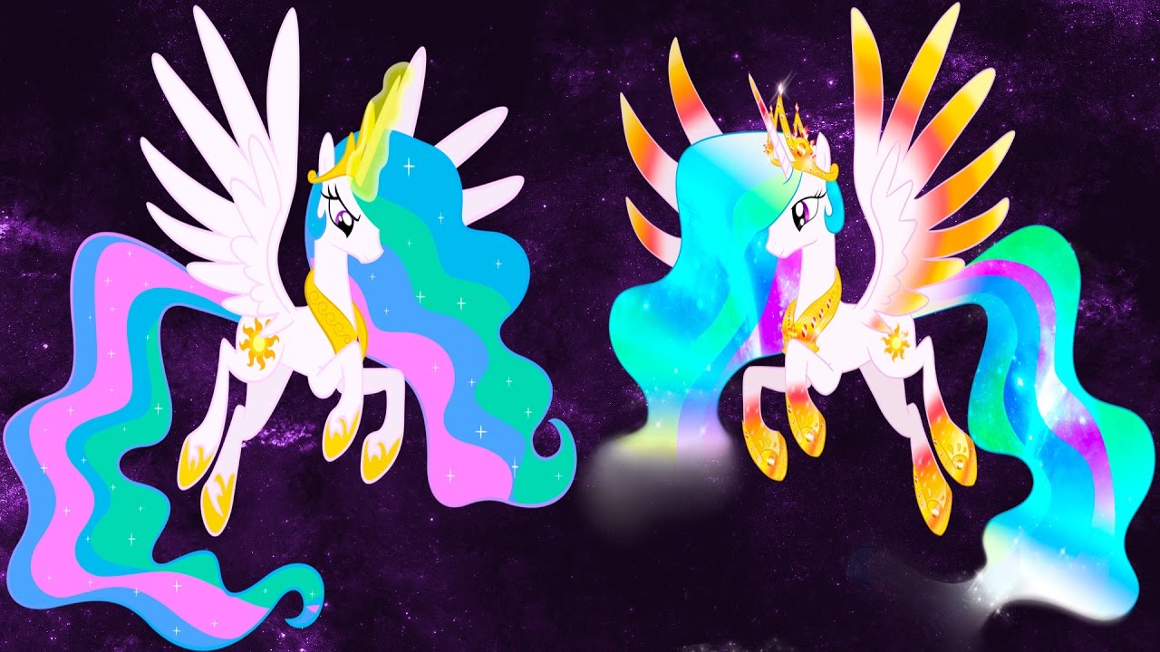 My Little Pony Transforms Mane 6 Princess Luna Celestia Rainbow Power Forms - Coloring Book For Kids
