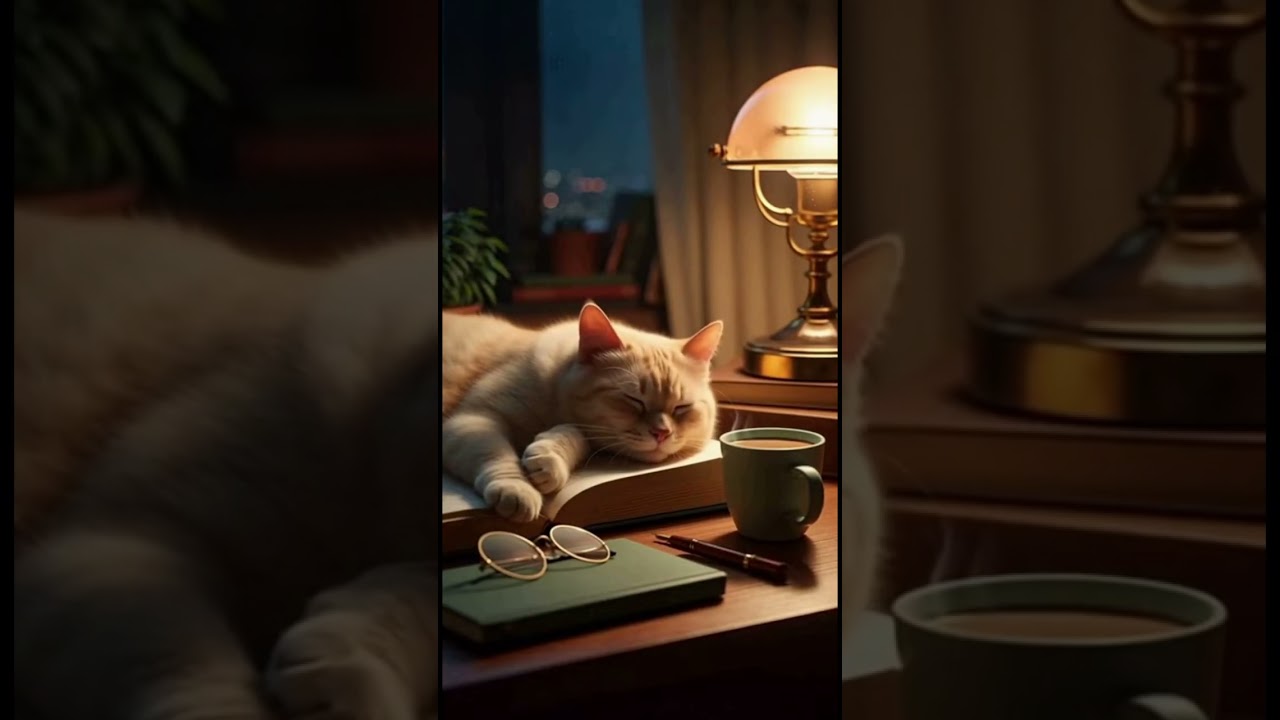 1 - hour  Study With Me  | calm music | cute kitten  🐱 #cute #cat #music #animals