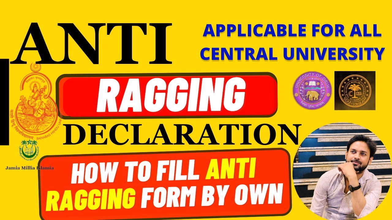 ANTI RAGGING FORM || How to fill Anti-Ragging Affidavit for AMU, JMI, and Other Central Universities