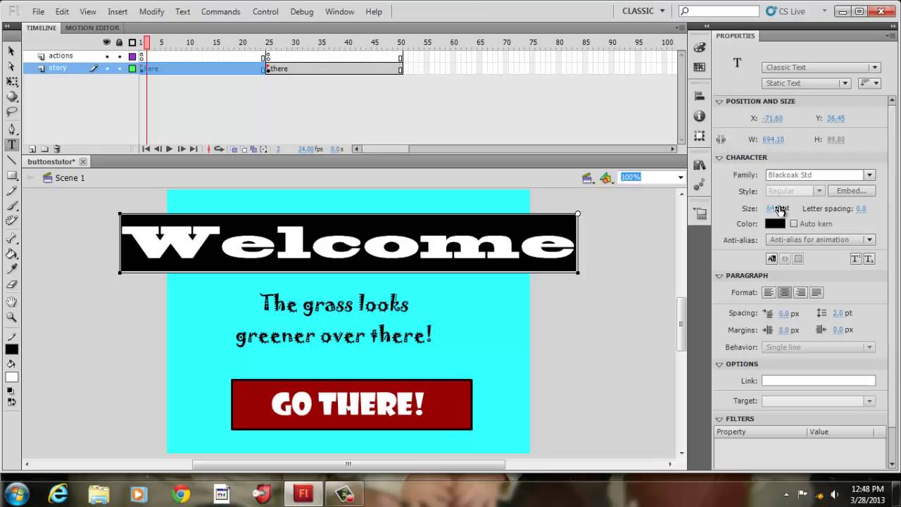 Creating Interactive Buttons with Adobe Flash CS5.5
