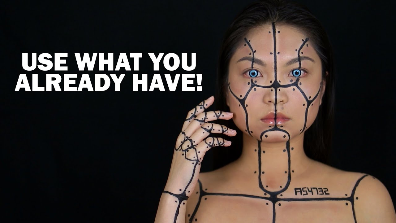 LAST MINUTE CYBORG ROBOT HALLOWEEN MAKEUP TUTORIAL