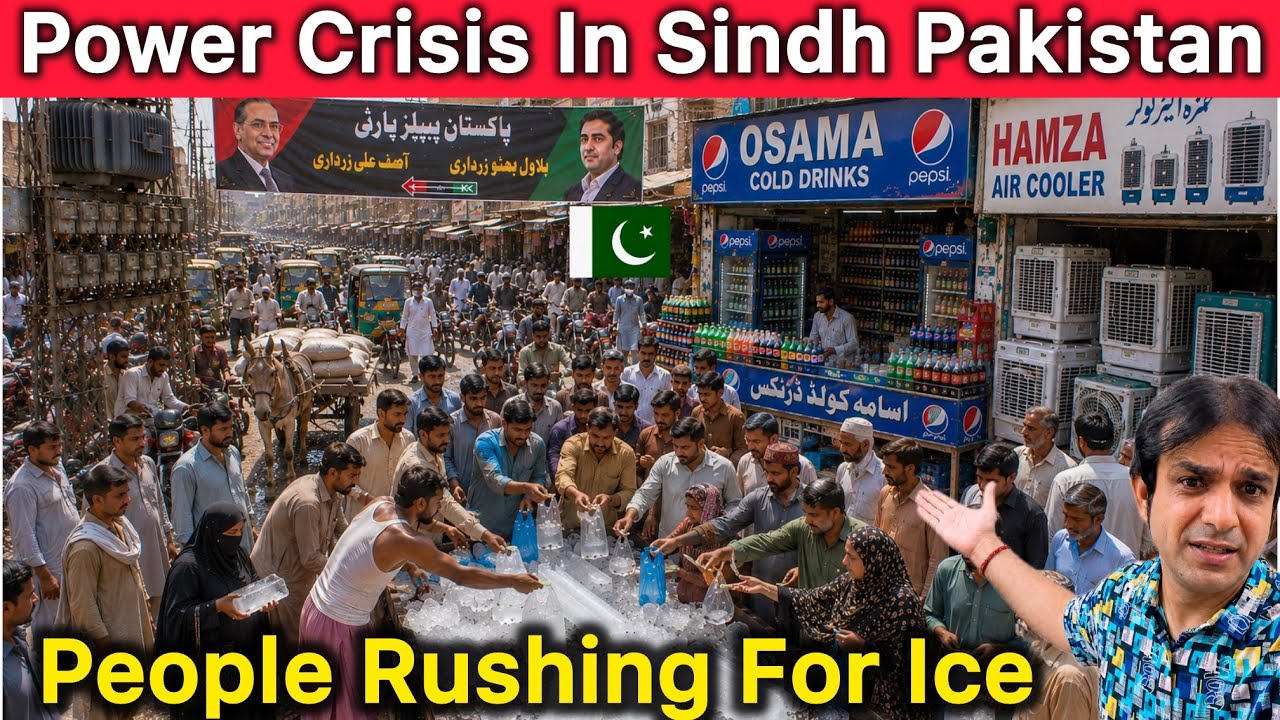 Power Crisis In Sindh Pakistan | People Rushing For Ice In 50&deg;C Heat 