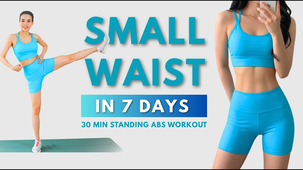 30 MIN Standing Abs Workout 🔥Small Waist & Flat Belly In 7 Days -No Jumping, No Equipment | Emma Fit