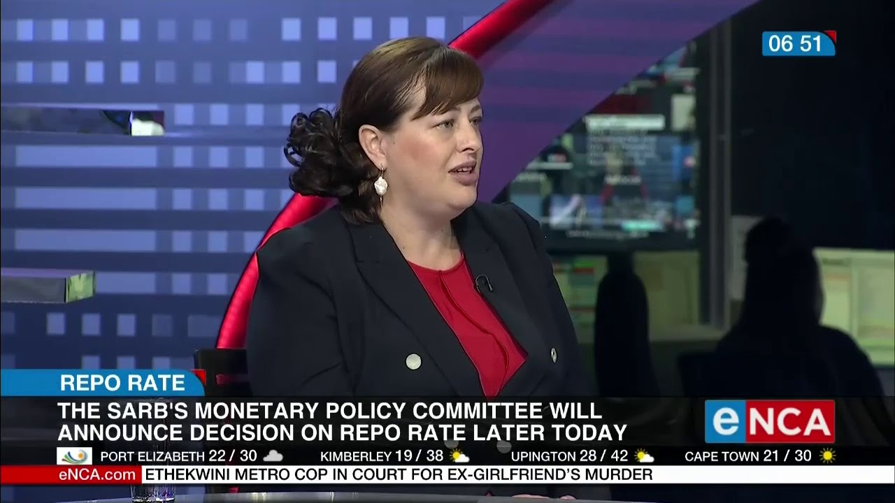 SARB's monetary policy committee will announce decision on repo rate