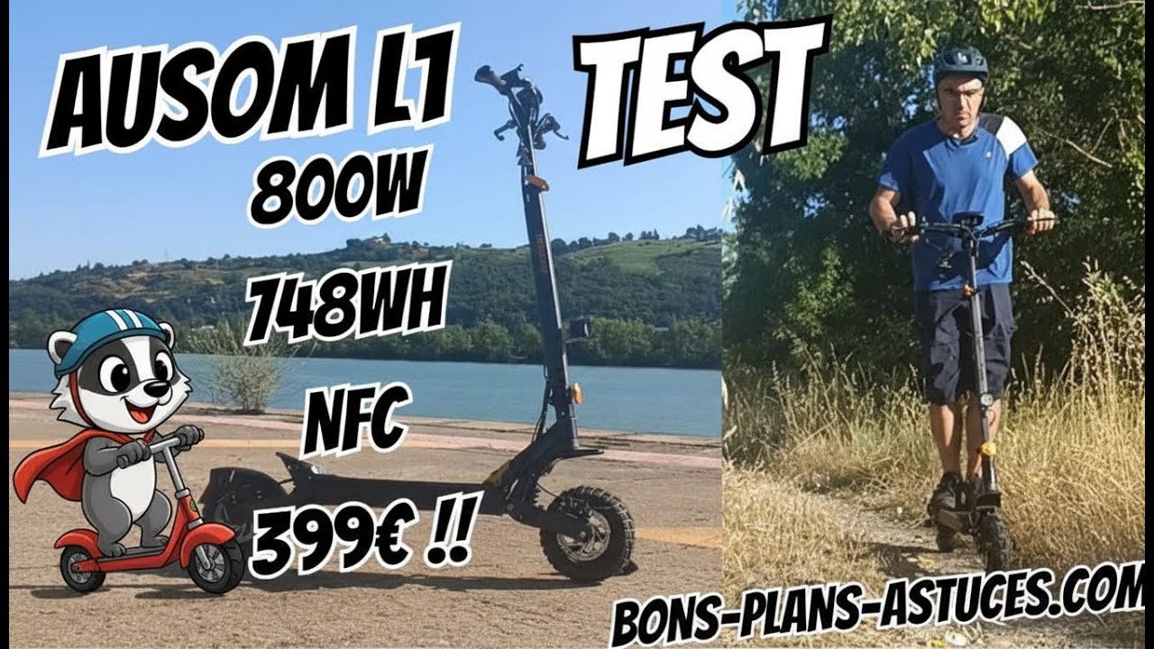 Mon test de la trottinette AUSOM L1 ! ( tout terrain, puissante  et pas chère )