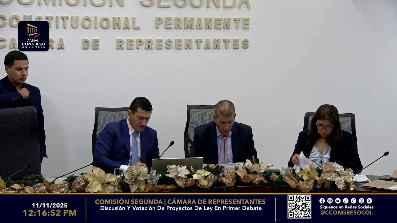 Comisión Segunda: Discusión Y Votación De Proyectos De Ley En Primer Debate 11/11/2025