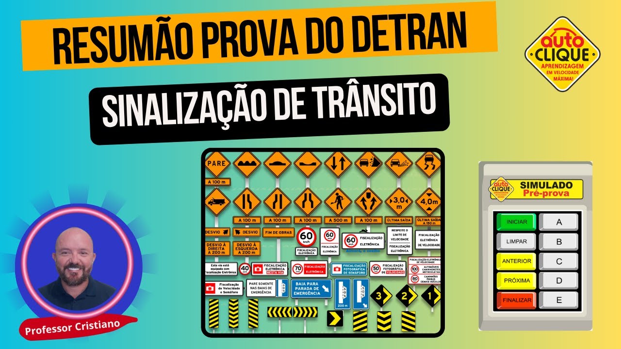 PASSAR NA PROVA DO DETRAN - SINALIZAÇÃO DE TRÂNSITO - RESUMO PROVA  #provasimuladadodetran #detran