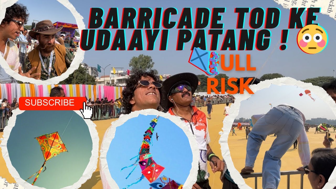 Kite Festival me Barricade Jump kar ke Patang udayi! 🪁 Pakde jate aaj toh!😳