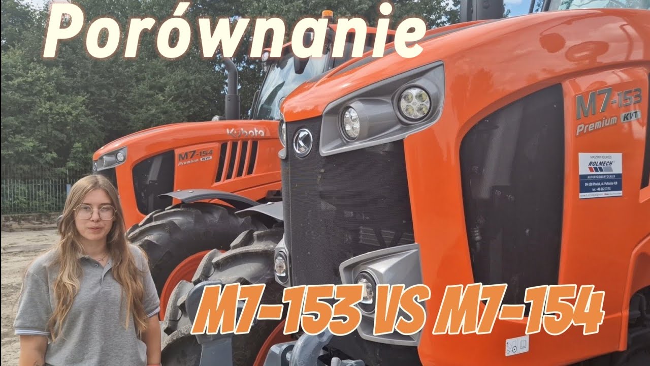 Porównanie ciągników Kubota serii M7-153 Premium KVT oraz M7-154 Premium KVT  ROLMECH